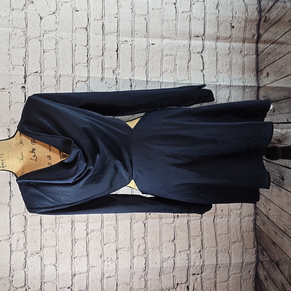 ASOS Navy Blue Dress Open Back Long Sleeve Size 8 NWT